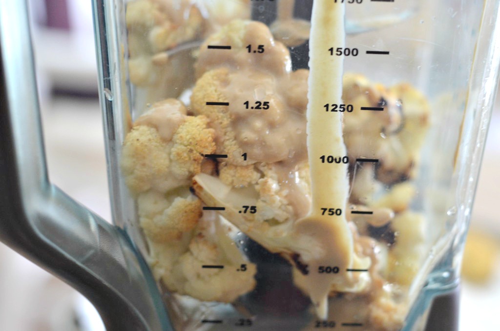 making cauliflower hummus