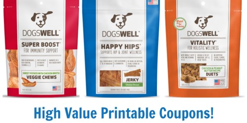 Three High Value Dogswell Dog Treat Coupons (Including Buy 2 Get 1 Free Coupon)