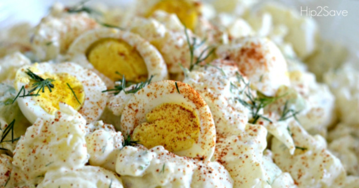 pressure cooker potato salad recipe – potato salad in a serving dish