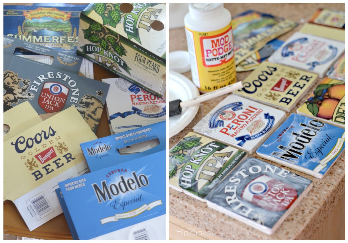 How to Make Coasters for Dad from Beer Holders by discountloot.online