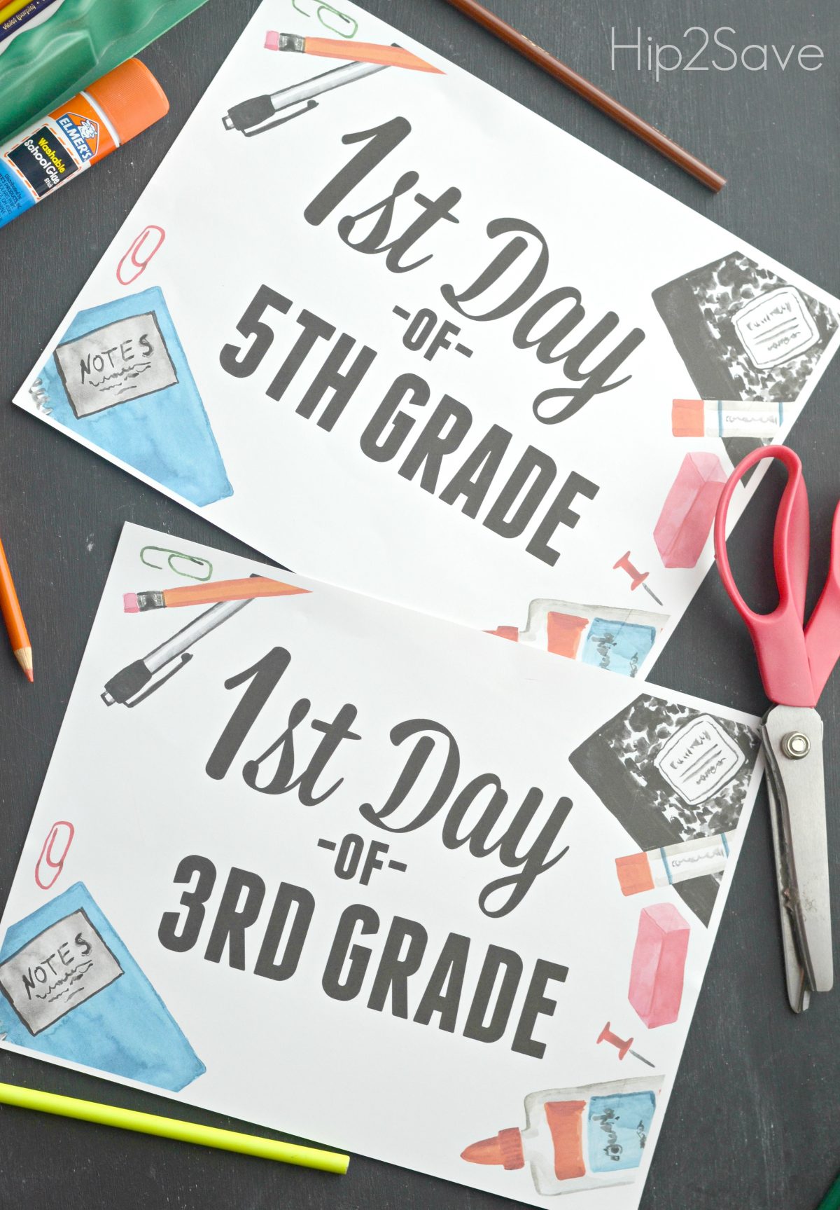 FREE Printable Signs to Use for 1st Day of School discountloot.online