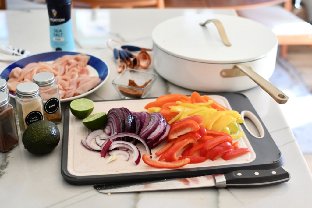 fajitas ingredients on the counter
