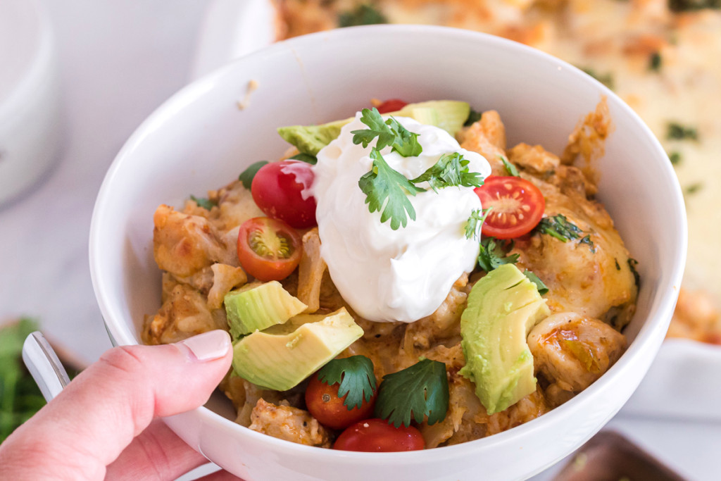 Salsa Verde Keto Cauliflower Casserole