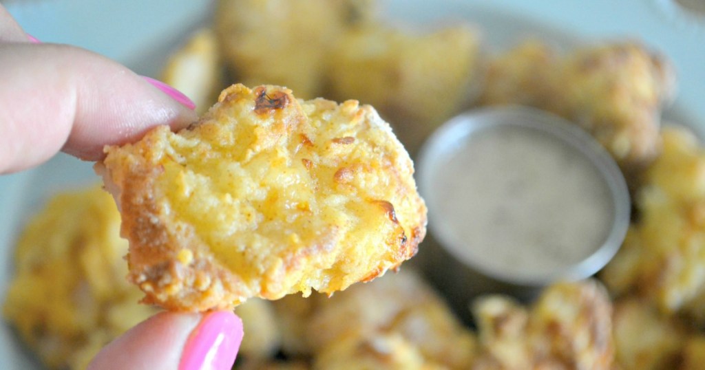 Woman holding Copycat Chick-fil-A Nugget