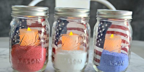 Make These 4th of July Decor DIY Mason Jar Votives in Just Minutes!