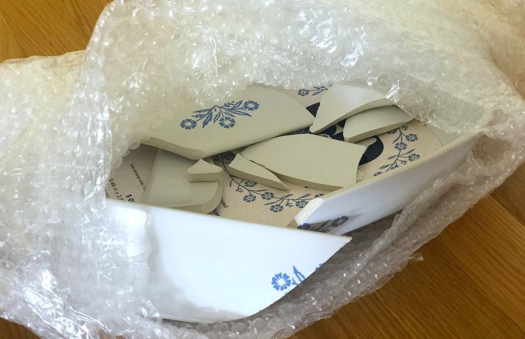 collin's weekly deal roundup — broken corningware dish still in bubble wrap
