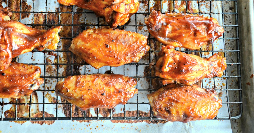 wings after baking on a sheet pan