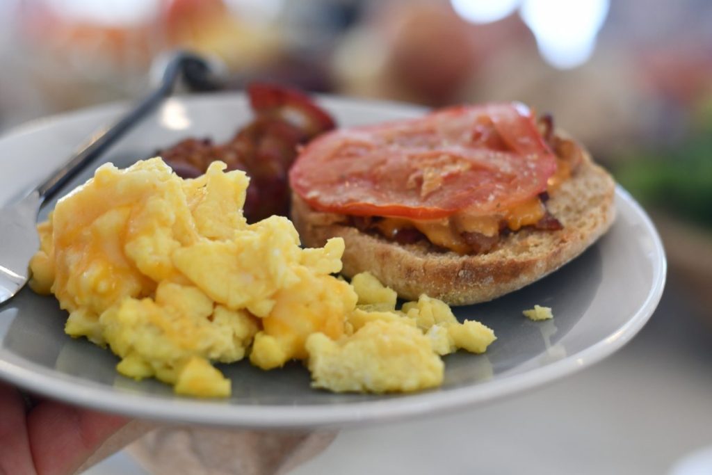 bacon english muffin breakfast idea