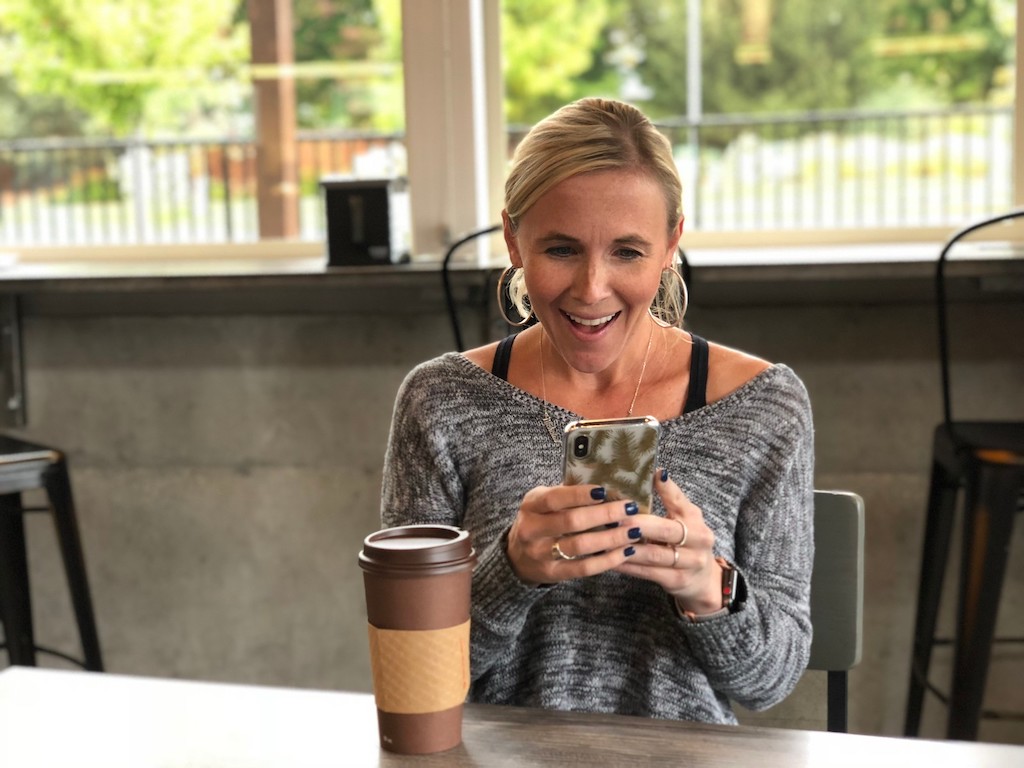 woman using phone