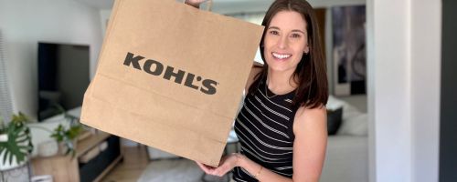 woman holding kohls box