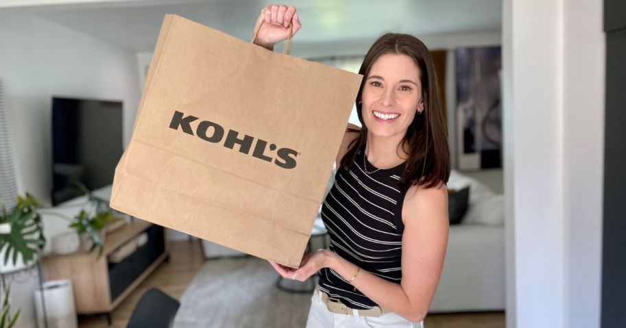 woman holding kohl's box