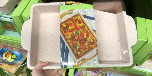 New Speckled Stoneware & Silicone Bakeware Available at ALDI (Featuring Fun Spring Colors)