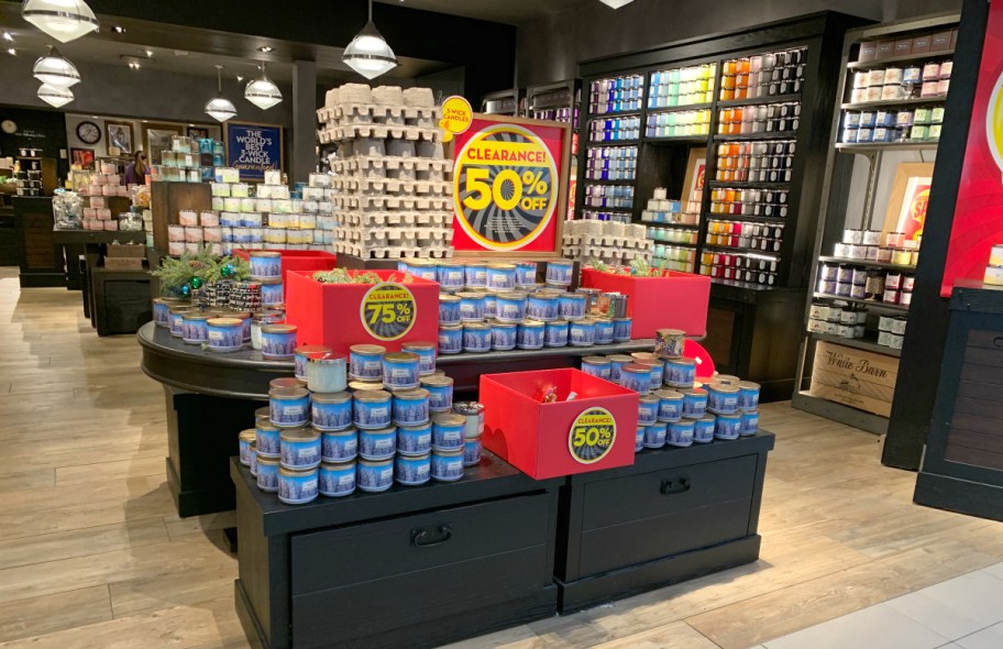 in-store display at Bath & Body Works Semi-Annual Sale