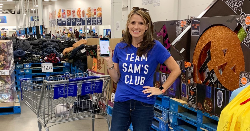 Paige wearing Team Sam's Club shirt