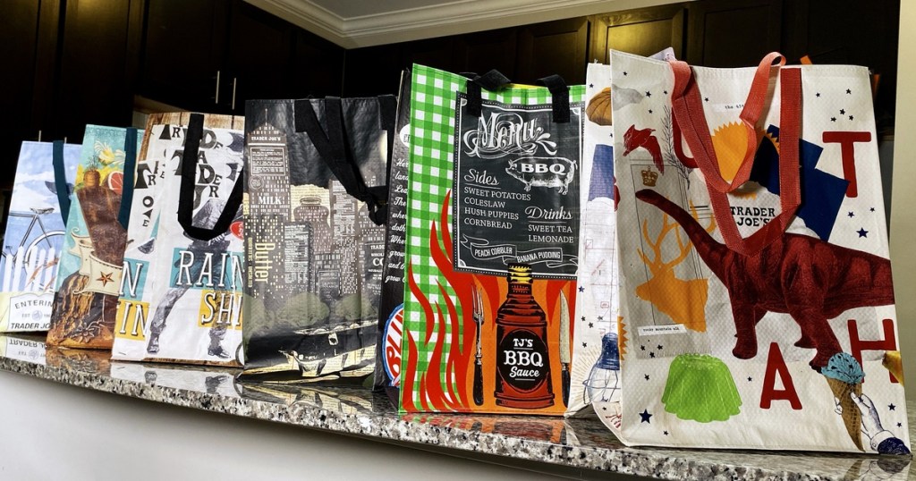 Reusable shopping bags from Trader Joe's
