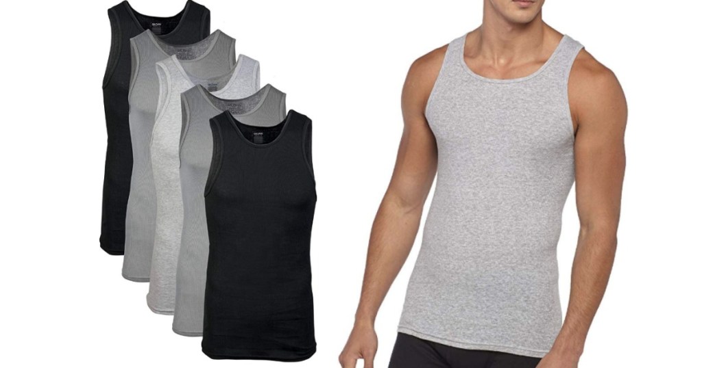 Gildan Men's Cotton Ribbed Tanktops in Assorted Colors