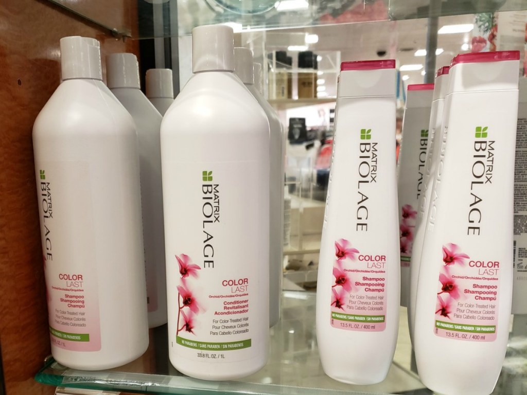 Matrix Biology Colorlast Hair Care on store shelf