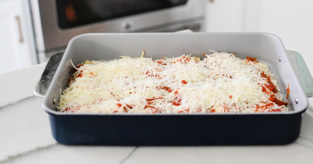 caraway cassrole dish ready for the oven