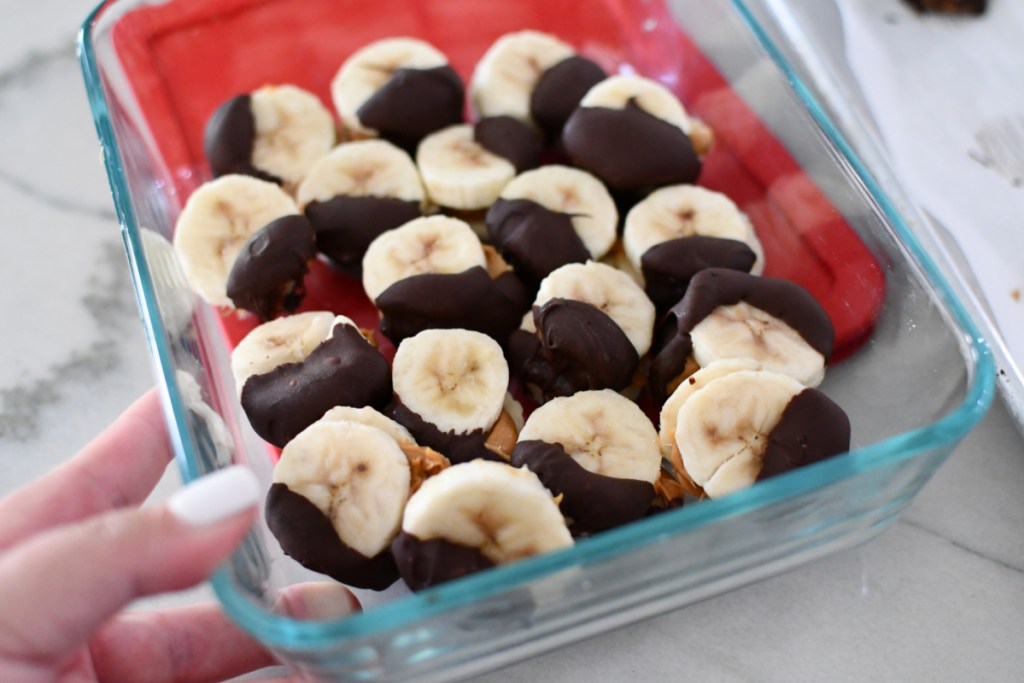 container with peanut butter chocolate bites
