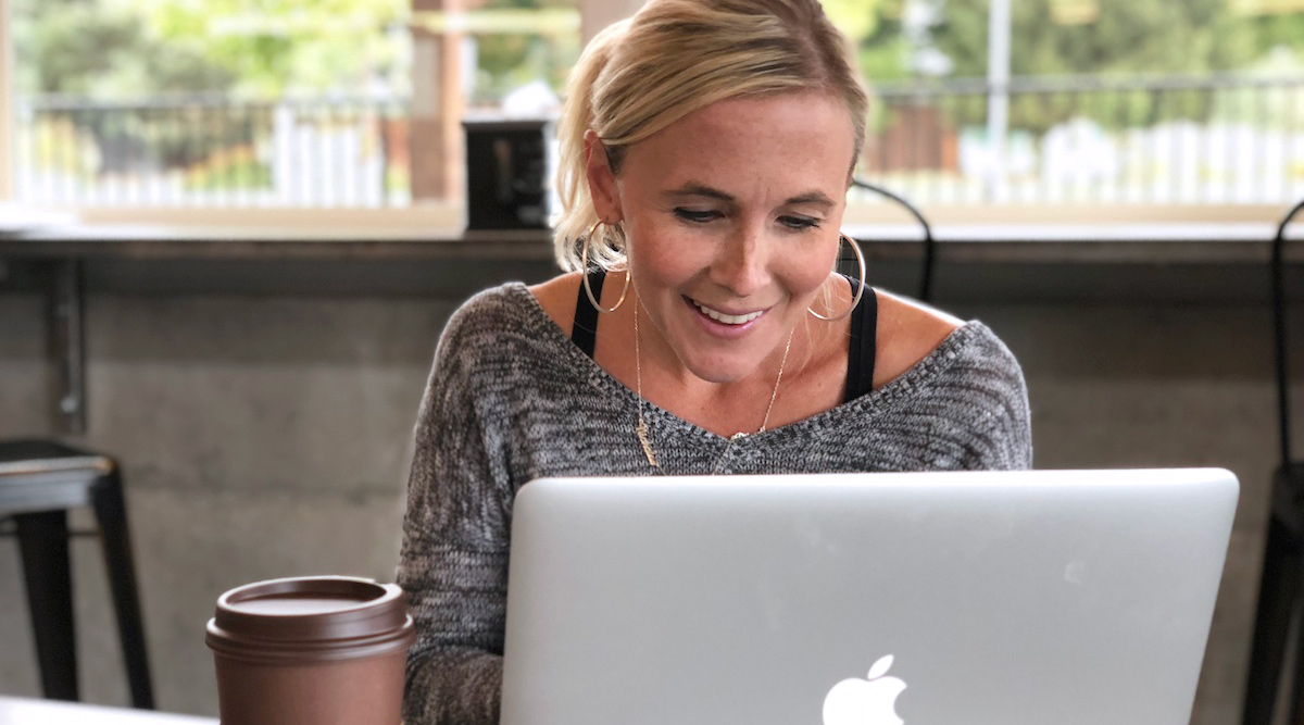 woman using Macbook