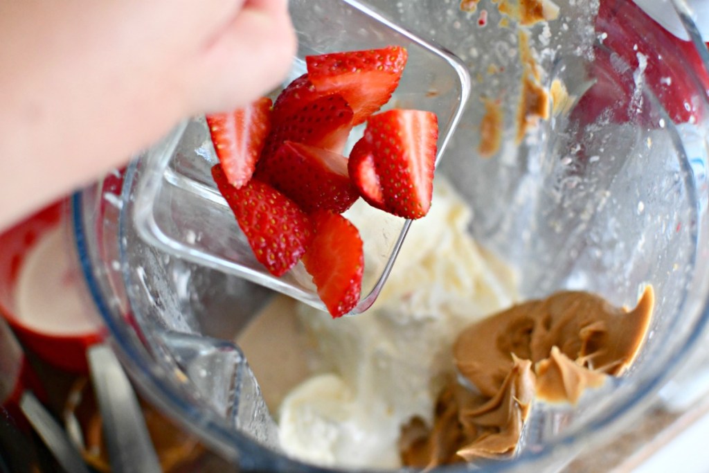 peanut butter milkshake before blending