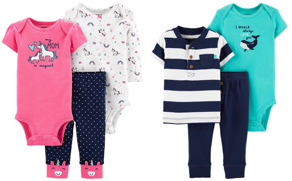 2 Carter's baby 3-piece pant sets