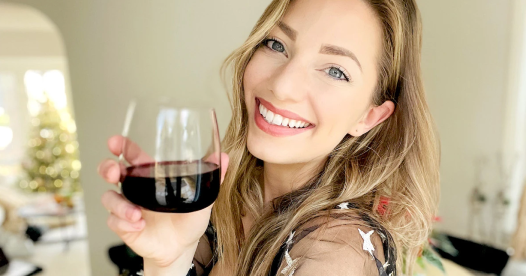 sara with wine