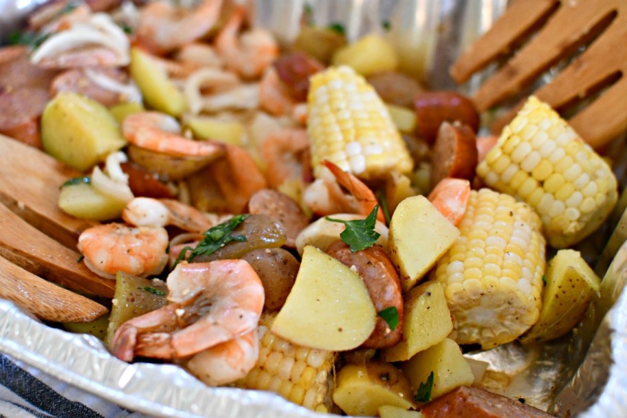 shrimp boil in sheet pan