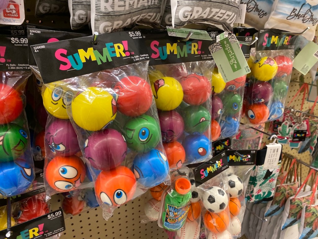 bouncy balls with faces on them