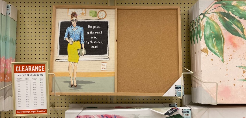 Future Of The World Corkboard on shelf at Hobby Lobby