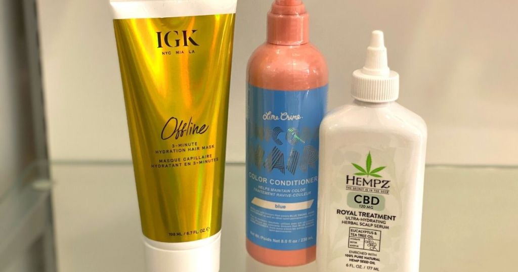 shelf with IGK, Live Crime, and HEMPZ