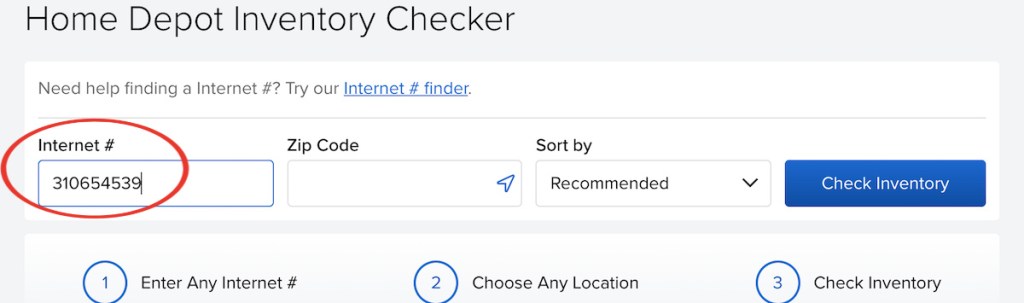 home depot inventory checker