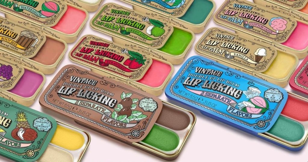 multiple varieties of Vintage Lip Licking Balm