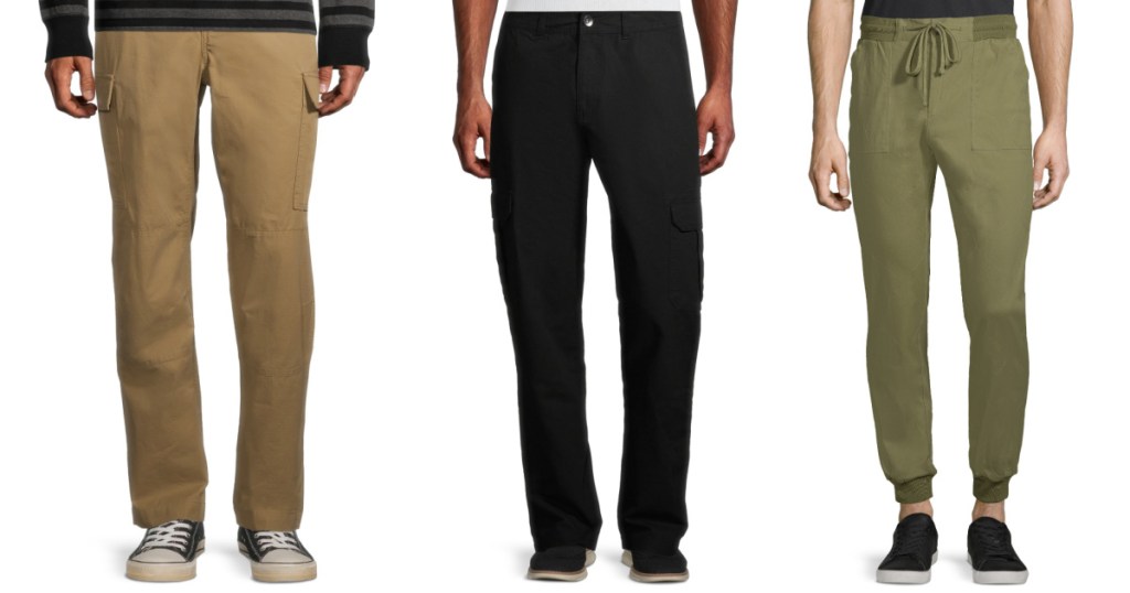 three pairs of walmart mens pants