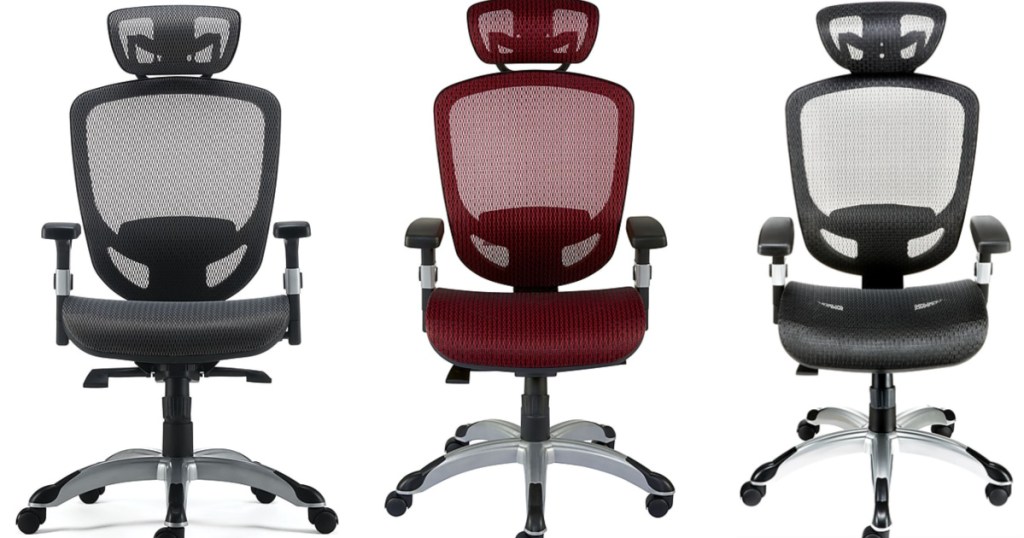 3 Staples Hyken Mesh Computer/Desk Chair sitting next to each other