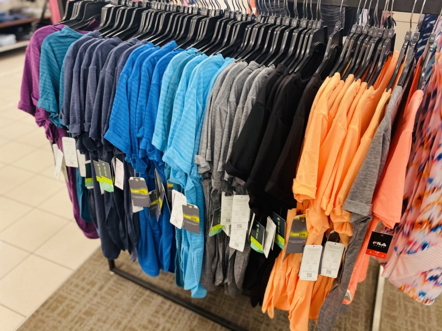 Kohl's tee shirts on display in-store