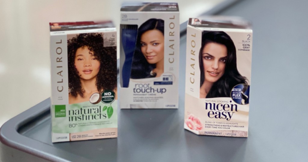 three boxes of hair color 