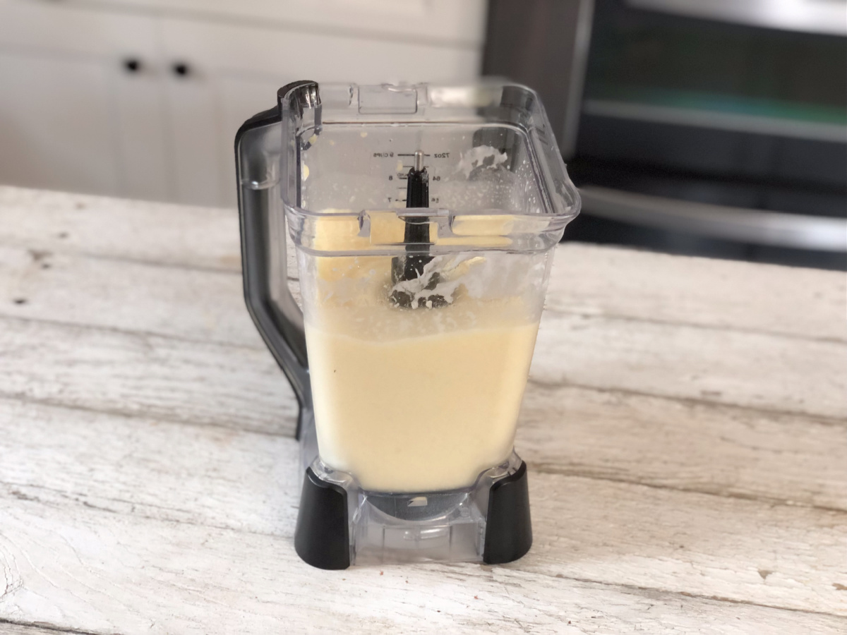 blending pina colada ingredients