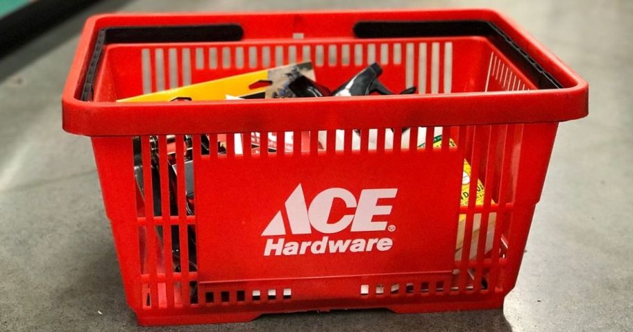 Ace Hardware basket with items in it