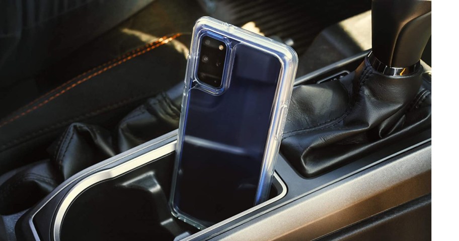 Otterbox case in car holder