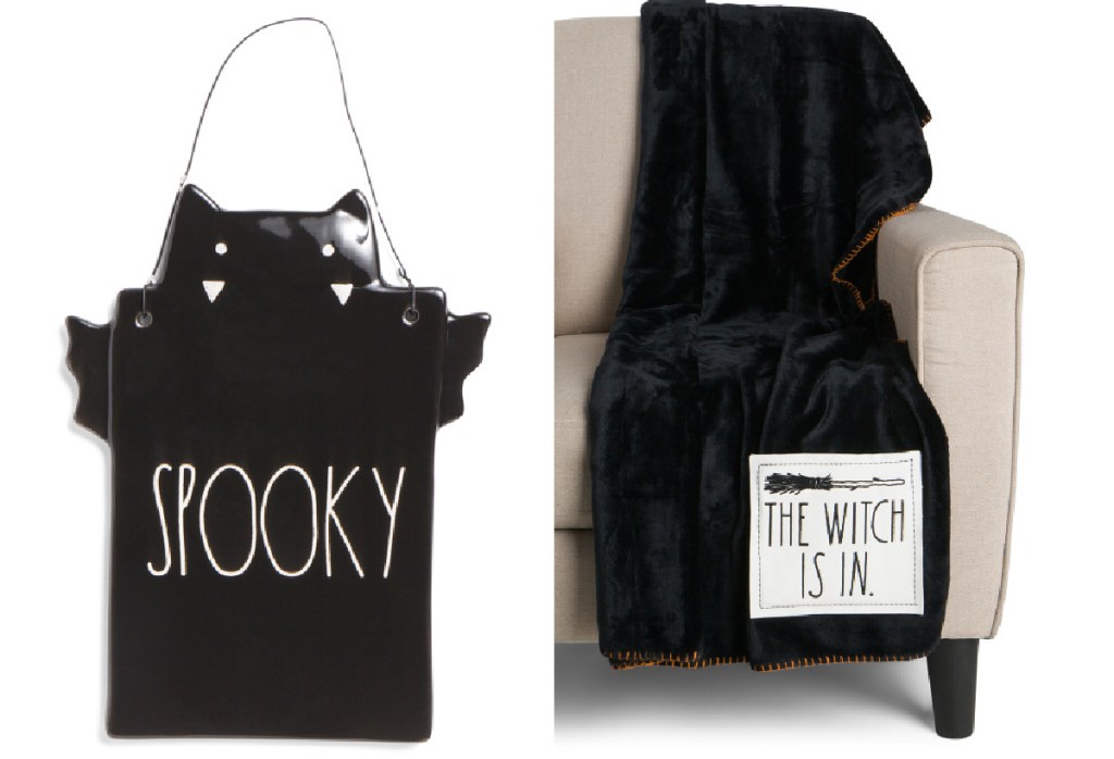 Rae Dunn spooky wall hanging and the witch is in throw