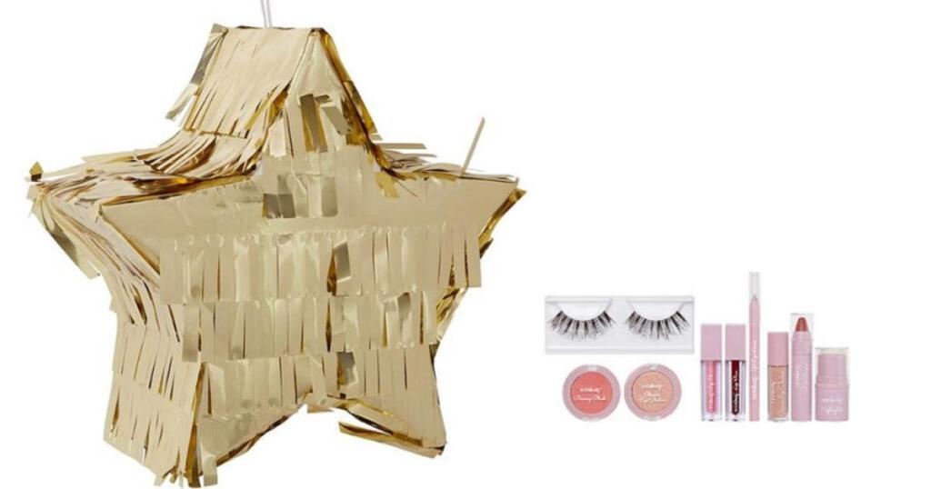 ulta beauty pinata with products next to pinata