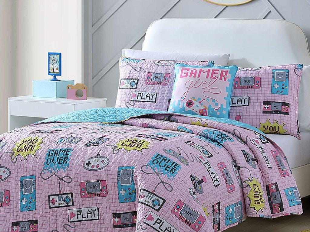 Lilac 'Dreamer' Unicorn Quilt Set-2