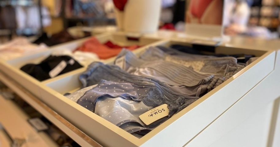 Soma Underwear display in store
