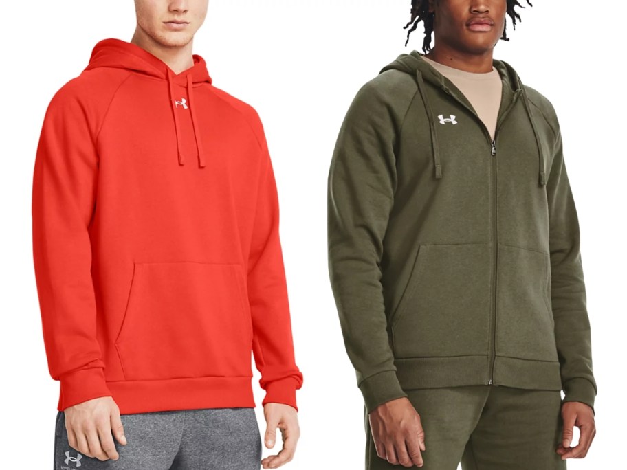 men wearing different color Under Armour Hoodies