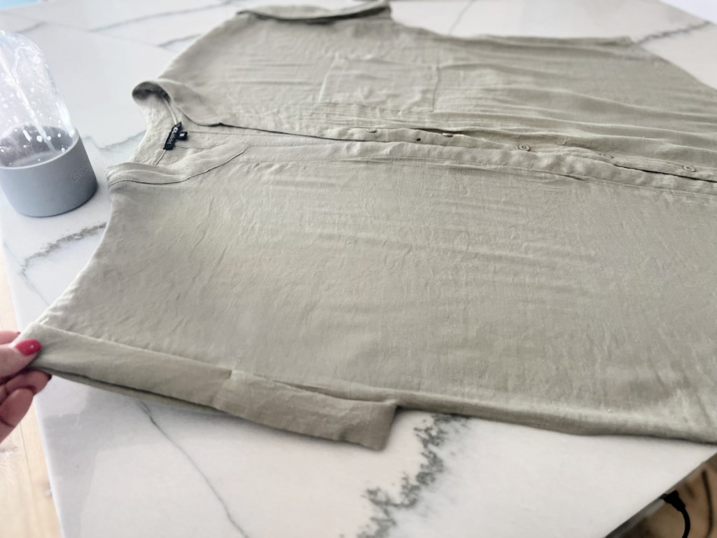 after using wrinkle release spray on a shirt