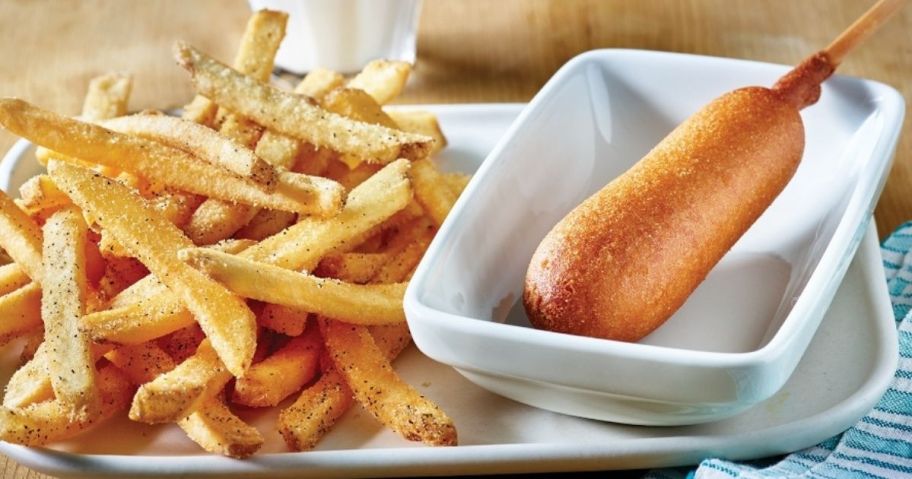 Applebees Kids Meal corndog and fries