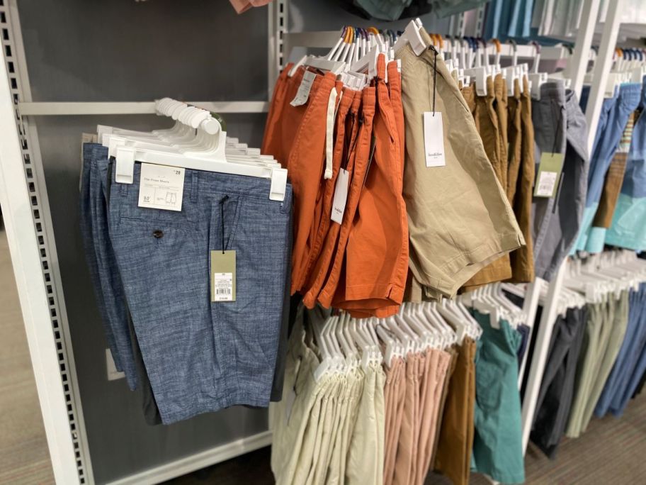 Display of men's shorts