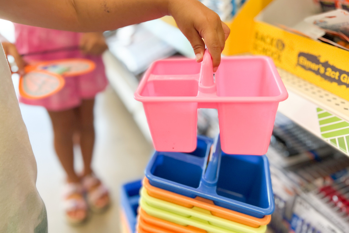 colorful dollar tree caddy