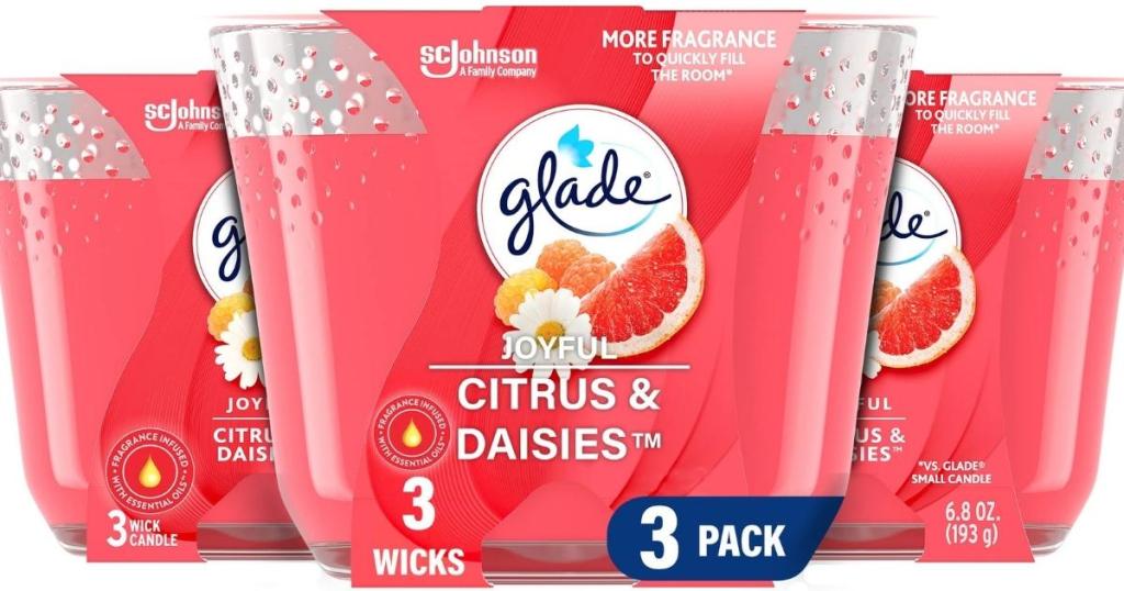 Glade 3-Wick Candle 3-Pack in Citrus & Daisies